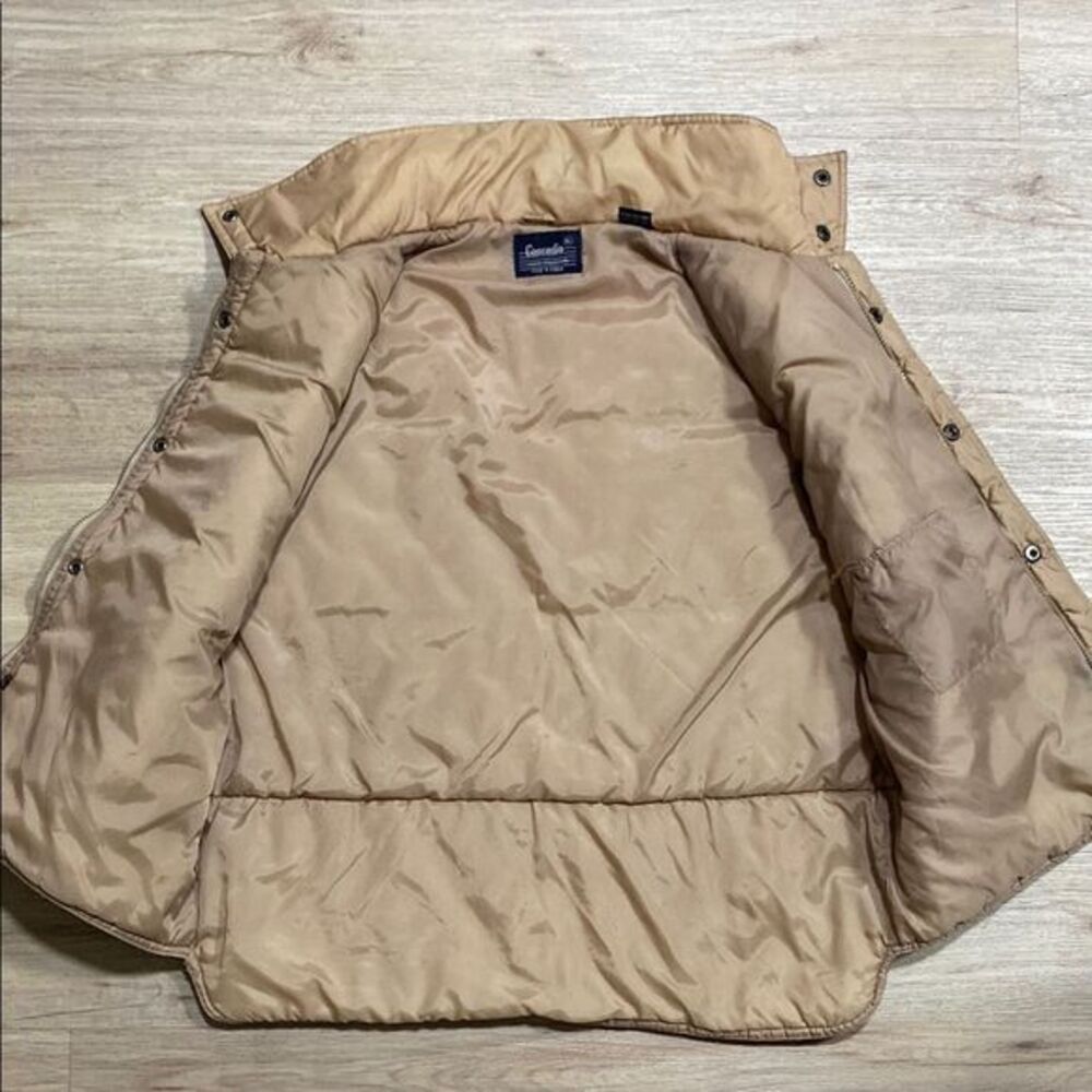 Cascadia‎ Men’s Collection Tan Insulated Puffer Vest XL Vintage Nylon Snap Zip - Picture 8 of 12
